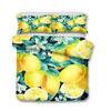 Lemon Duvet Cover Set King/Queen Size,Exotic Tropical Fruit and Leaf,Decorative 3 Piece Bedding Set with 2 Pillow Shams,yellow