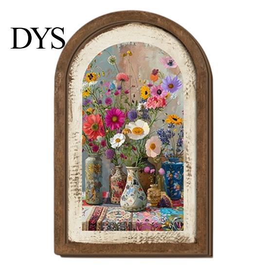 Pastorale Stijl Huisdecoratie Tulp Houten Muurbord, Decoratieve Tafelblad Display Stukken, Retro Kunst Franse Gebogen Hanger voor Boerderij Slaapkamer