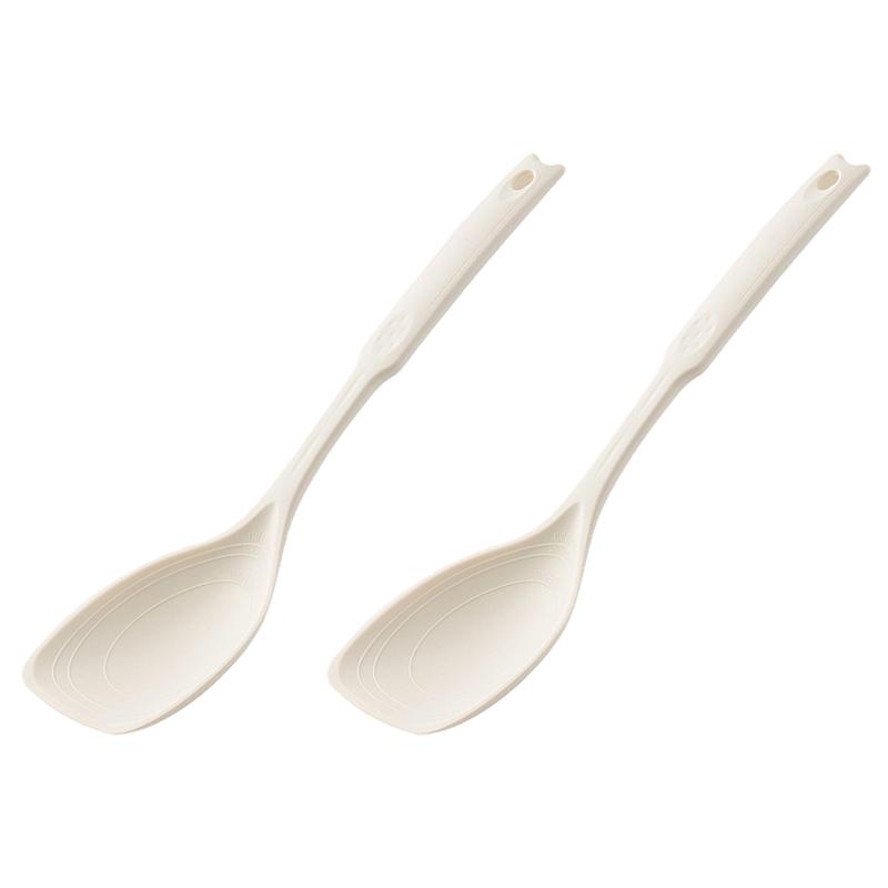 2Pcs Silicone Spatula Spoon Non-Stick Pan Stir-Frying Spatula for Kitchen Cooking Spoon Soup Spoon Non-Slip Handle Mixing Spoon