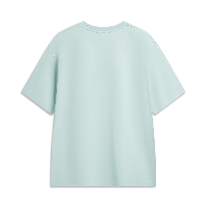 Li-Ning Outdoor CF Quick-Dry Cool Ice Feel Comfortable Loose Round Neck Short Sleeve T-Shirt Unisex tops Light-Green ATSW045-5