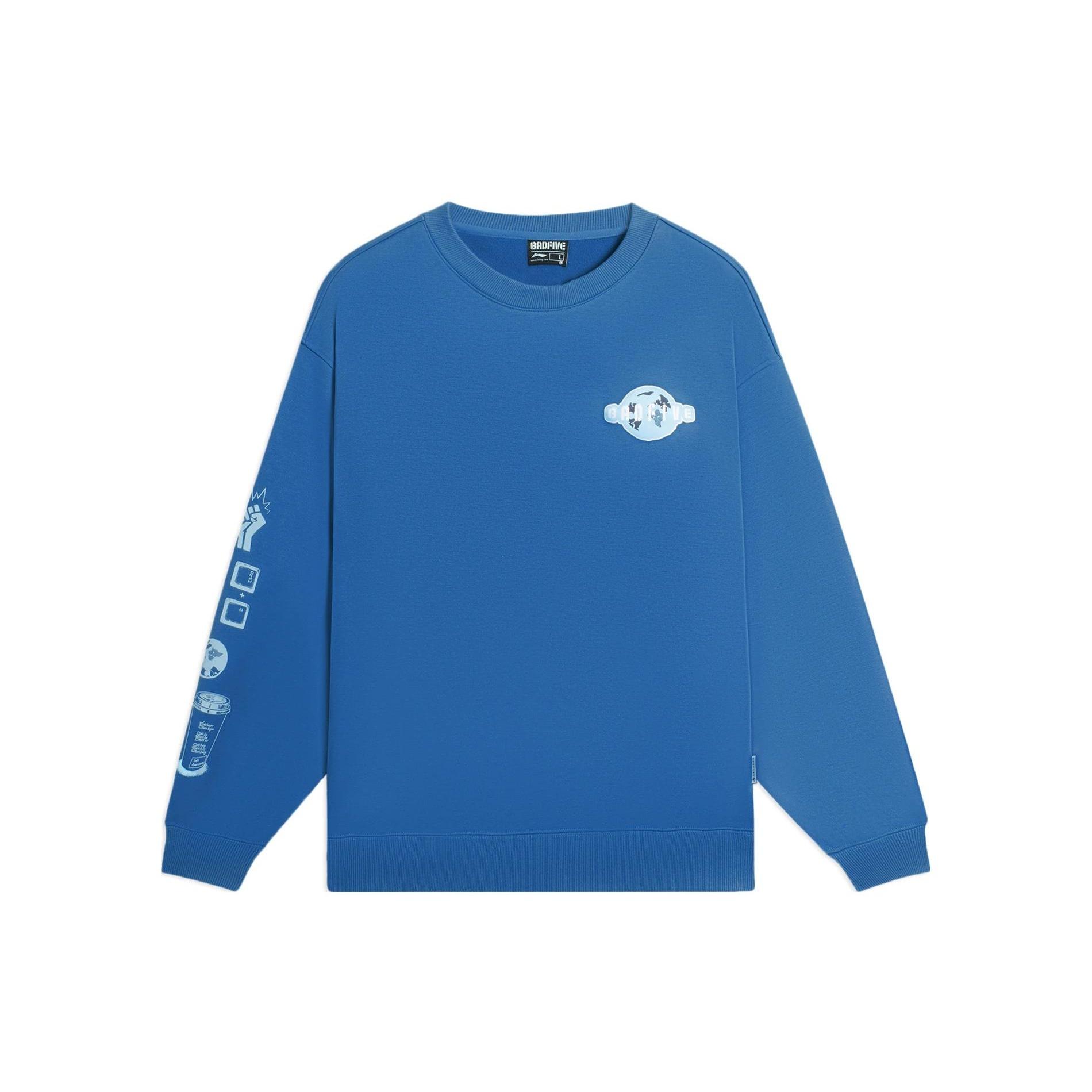 Li-Ning BadFive Graphic Sweatshirt Blue Men s AWDSC01-4 XL