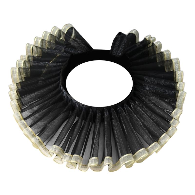 

Регулируемый ремешок Шифоновый воротник-жабо Съемный искусственный воротник Для костюмов эпохи Возрождения Елизаветинской эпохи Историческая реконструкция чёрный