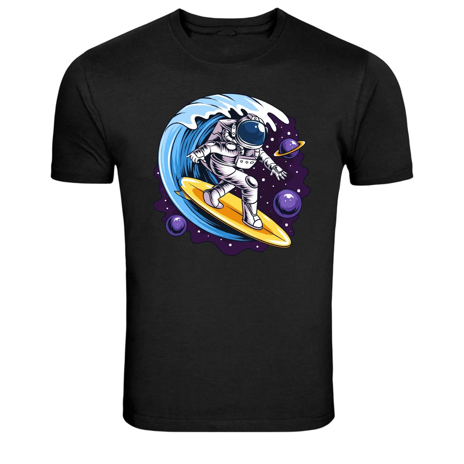 Astronaut Surfing Wave Space Graphic T Shirt Galaxy Tee XL