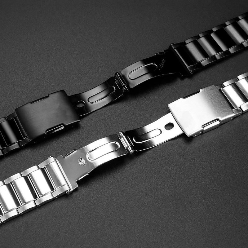 ONESolid Gebogenes Ende Stahl-Uhrenarmband für Casio EDIFICE Serie Armband EQB-501 EQB-800 Bogenmund Präzisionsstahl-Uhrenkette Herren 22mmMN