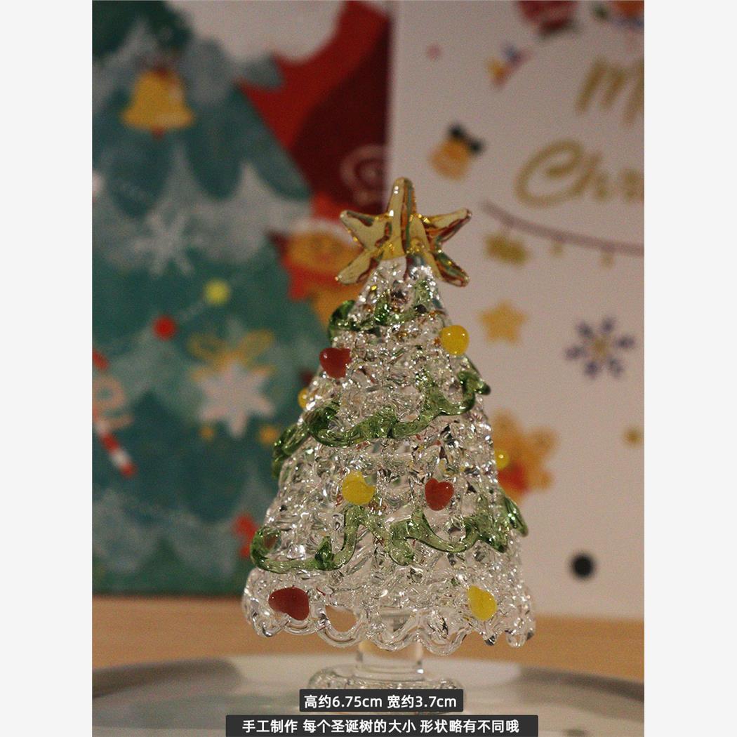 

Handmade Brushed Glass Christmas Tree Sparkling Crafts Desktop Decoration Giving Cute Daily Gift Glass Table Ornament Figurine