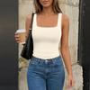 Women's Fashion Basic Square Neck Sleeveless Top