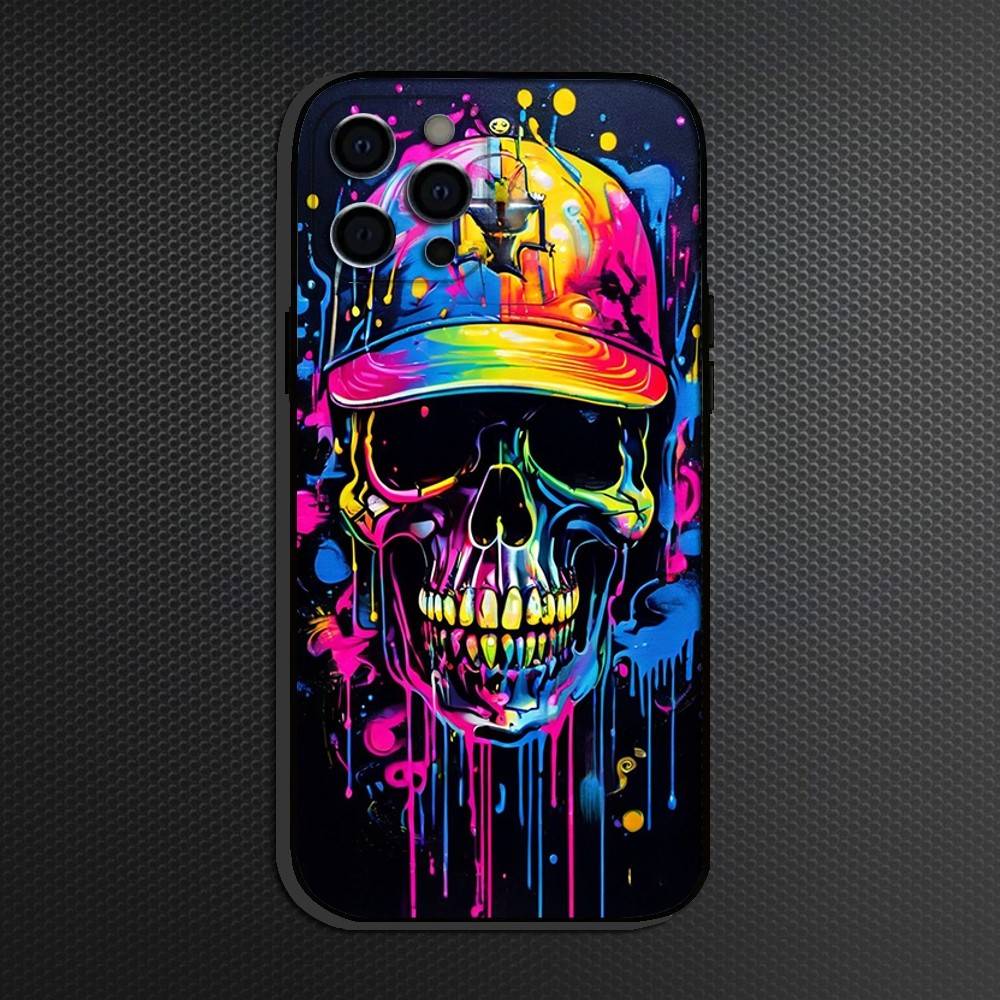 Skeleton  Phone Case For iPhone 16,15,14,13,12,11 Plus,Pro Max, Others Soft Black Cover