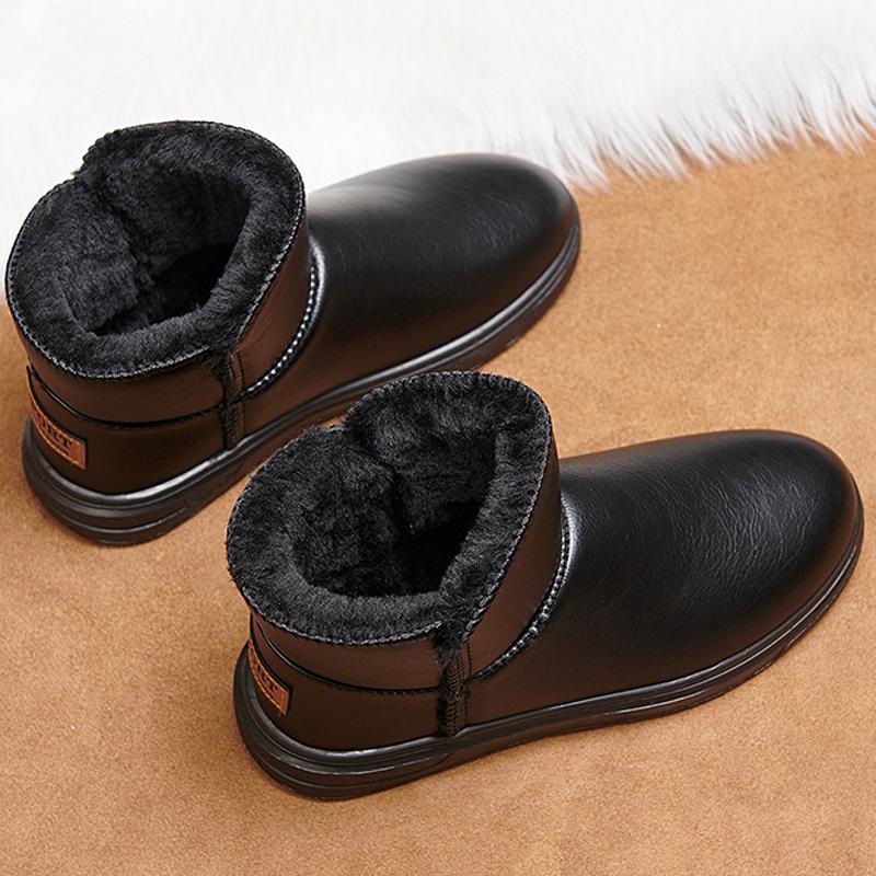Moda de pelúcia e botas de neve grossas, impermeáveis ​​e quentes