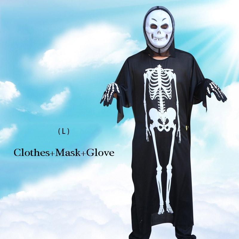 Premium Quality Halloween Costume Masquerade With Human Skeleton Ghost And Devil Mask