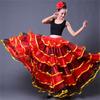 720 Degree Woman Spanish Flamenco Skirt Polyester Satin Smooth Big Swing Carnival Party Ballroom Belly Dance Costumes Dress