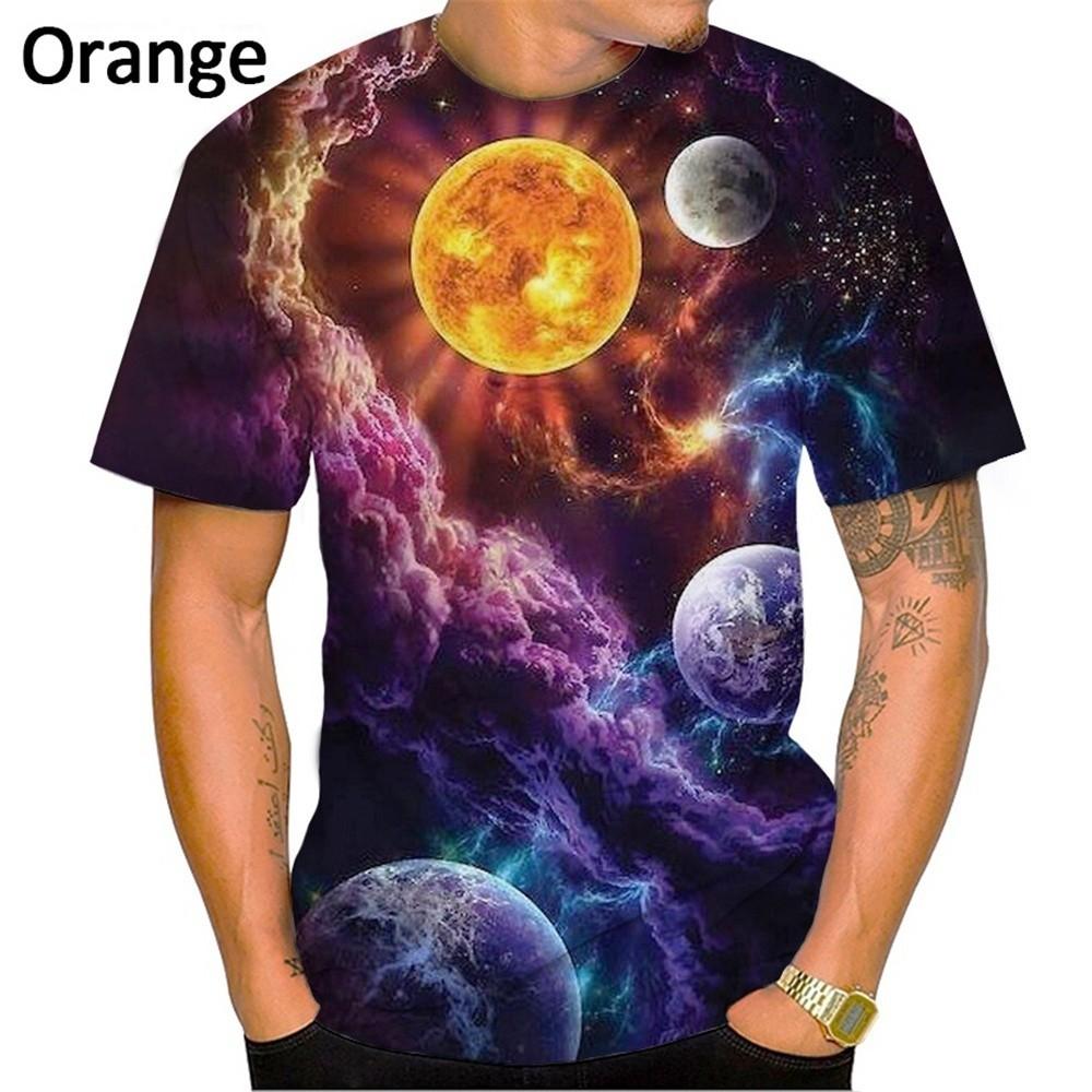

Новая мужская и женская модная футболка с 3D-принтом и красочным узором, футболка «Галактика» 6XL