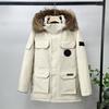 Mens Womens Mid-Length Parka With Detachable Faux Fur Collar Winter Down Coat - Warm Thick Hooded Multi-Pocket