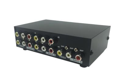 CERRXIAN Video Audio AV Schalter Selector Splitter Box 4-Port 4-Eingang 1-Ausgang