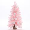 Pink Pointed Snow Spray Mini Christmas Tree 30cm Christmas Snowflake Desktop Ornament Window Decoration PVC Material