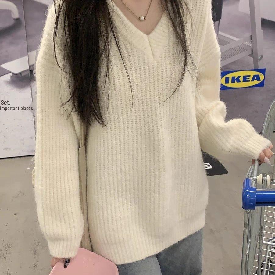 

Women s Fall/Winter Loose Fit Pullover Sweater - Casual Knit Top XL