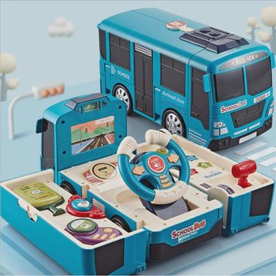 Baolexing 5811 Kinder Lernlenkrad Spielzeug - Verwandlungsfähiges Bus-Design für Jungen
