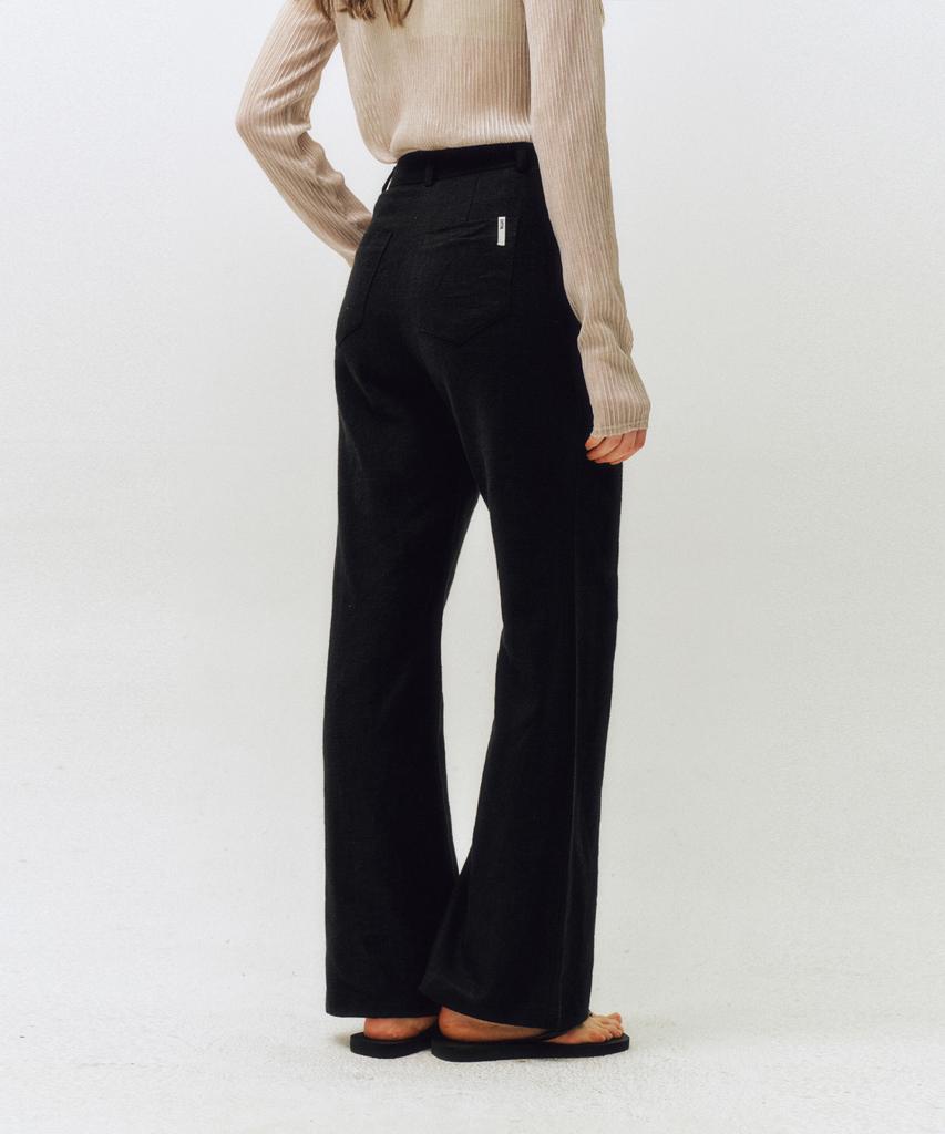 CITTA Classic Loose Fit Linen Bootcut Pants_Ctb546 (Black)