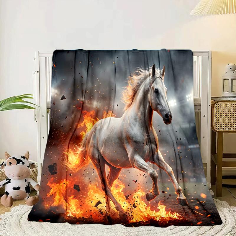 Ethereal Horse In Storm Blanket Flannel Blanket Throw Blanket Sofa Cover Blanket Soft Premium Blanket Picnic Blanket Tv Blanket Gifts