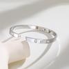6MM Stylish Men's Bangles,Waterproof AAA CZ Stone Stainless Steel Bracelet,Valentine's Day Anniversaries Birthday Gift for Him