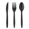 Solid Black Theme Cutlery Birthday Party Paper Disposable Tableware Paper Napkins Cups Plates Tablecloth Fork Spoon Party Decor