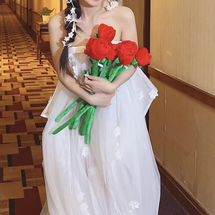 Wedding Proposal Fabric Rose Bouquet Photo Props