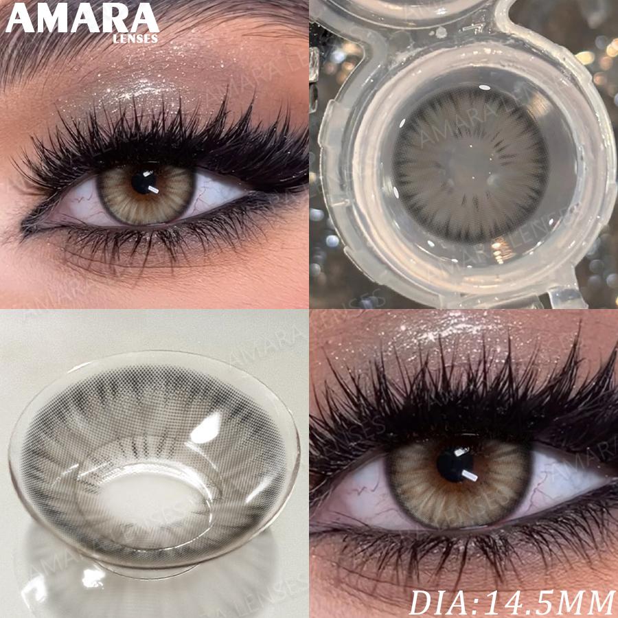 Eyeshare 1 Pair Big Black Color Contact Lenses Natural Gray Lenses Blue Eye Makeup Contacts Yearly Brown Beauty Pupils Eye Cosmetic