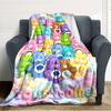 Name Custom Cartoon Care Bears Print Flannel Blanket High Quality Warm Comfortable Cover for All Seasons Perfect for Gifts Home Decor