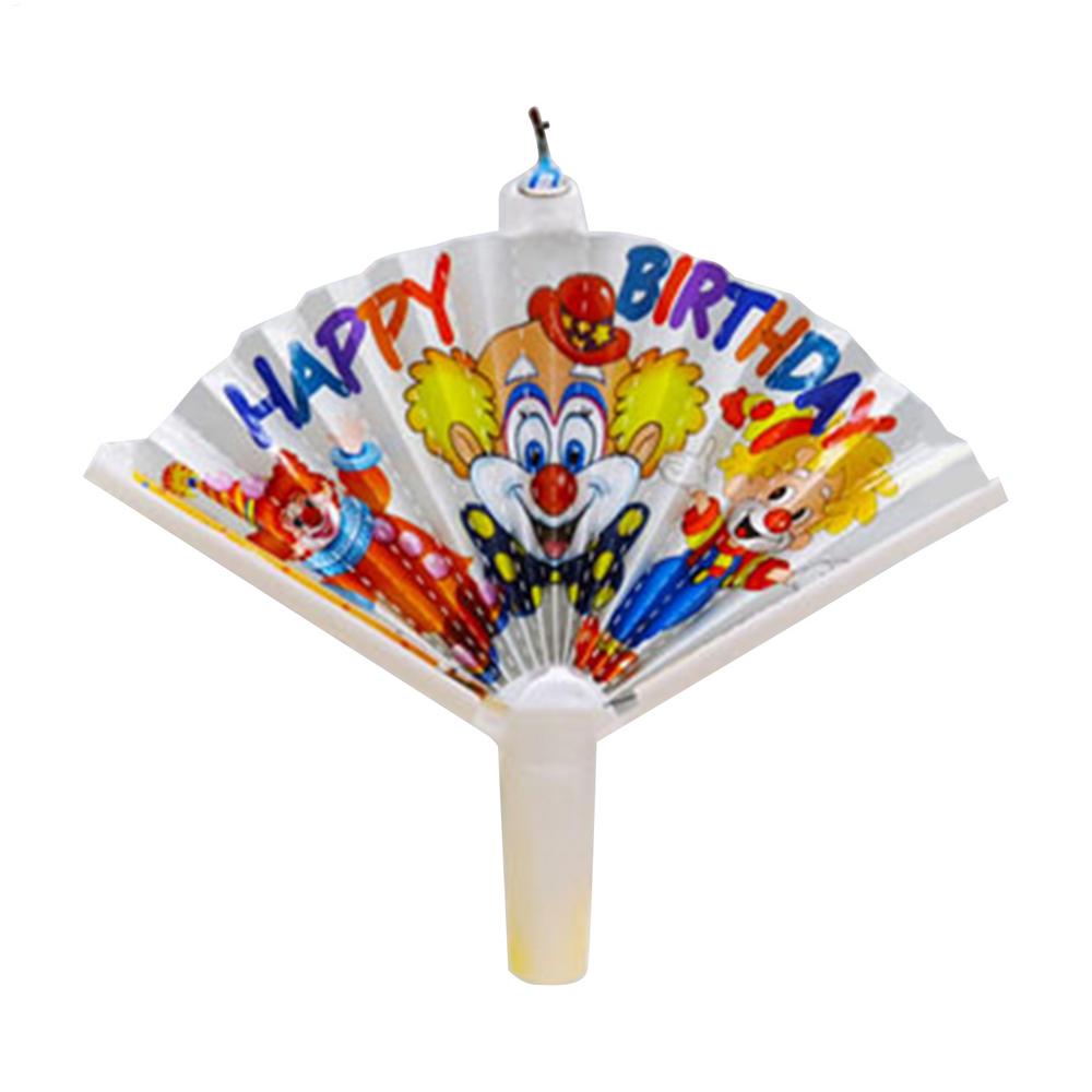 Surprise Candles Creative Happy Birthday Candle with Fan Shaped Banner Funny Cake Topper Trick Candles Party Decoration Supplies
