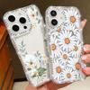 Diamond Frame Clear Anti-Fall Phone Case For iPhone 16E 16 Pro 15 Pro Max 14 13 12 11 Floral Print Soft Silicone Shockproof Bumper Cover