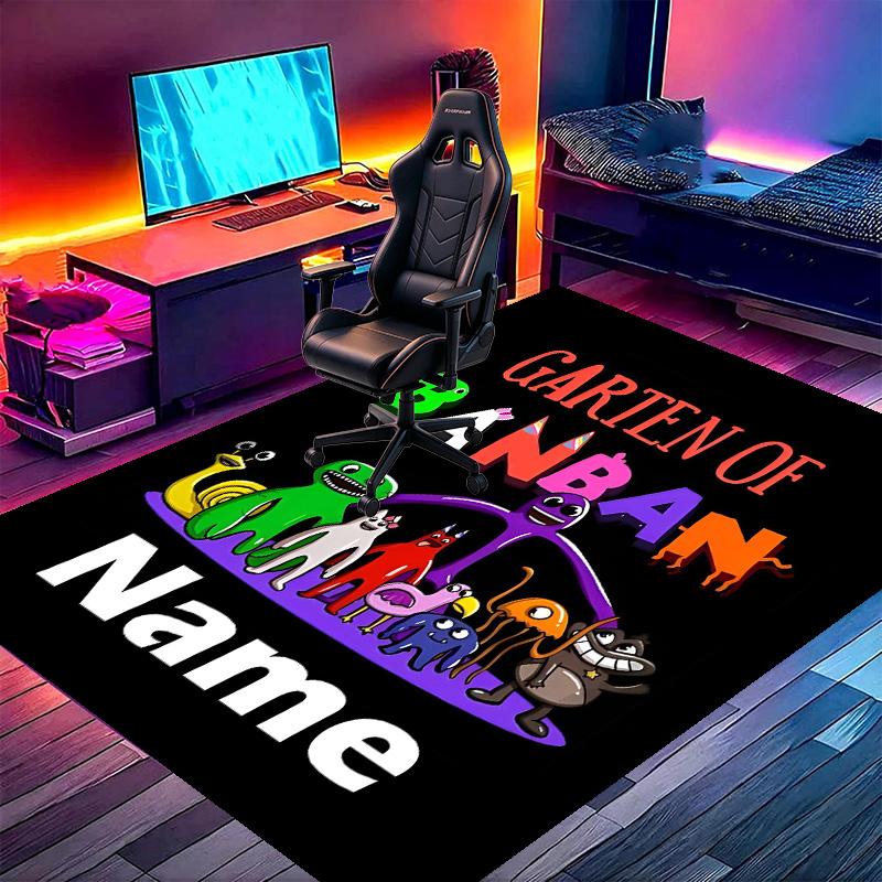 Custom Name Personalized Game Rainbow Friends Print Carpet, Versatile Home Decor Rug, for Playroom, Apartment, Balcony, Entryway, Hallway Gift
