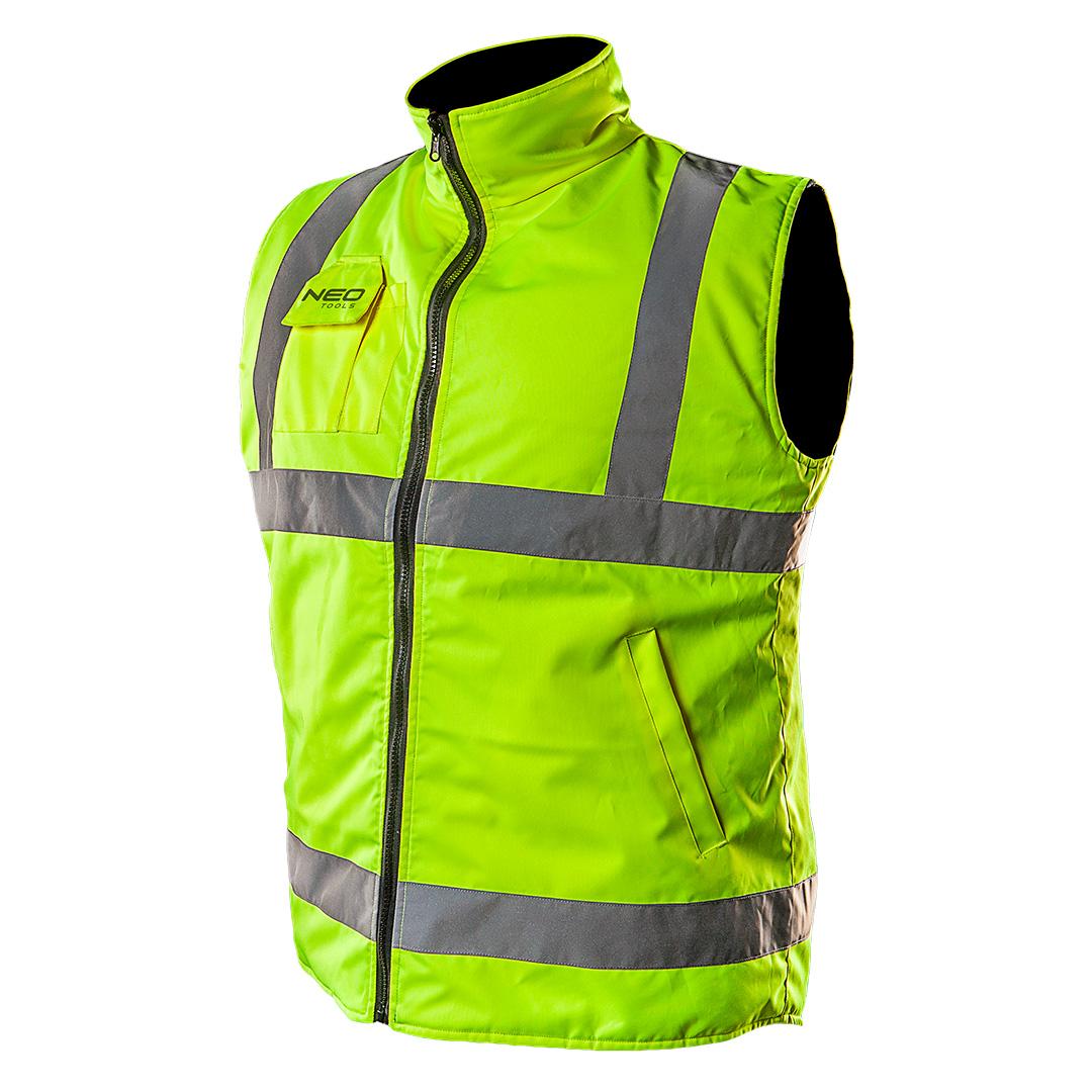 Gilet de travail, réversible, un côté réfléchissant, jaune, taille S/48