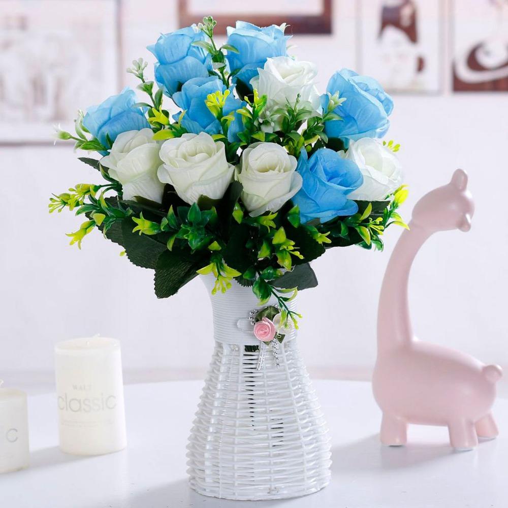 6 Heads Real Happy Flower 7 Colors Photography Photo Gift Valentine's Day Flowers Natural Simulated Rose Buds Home Decorative
