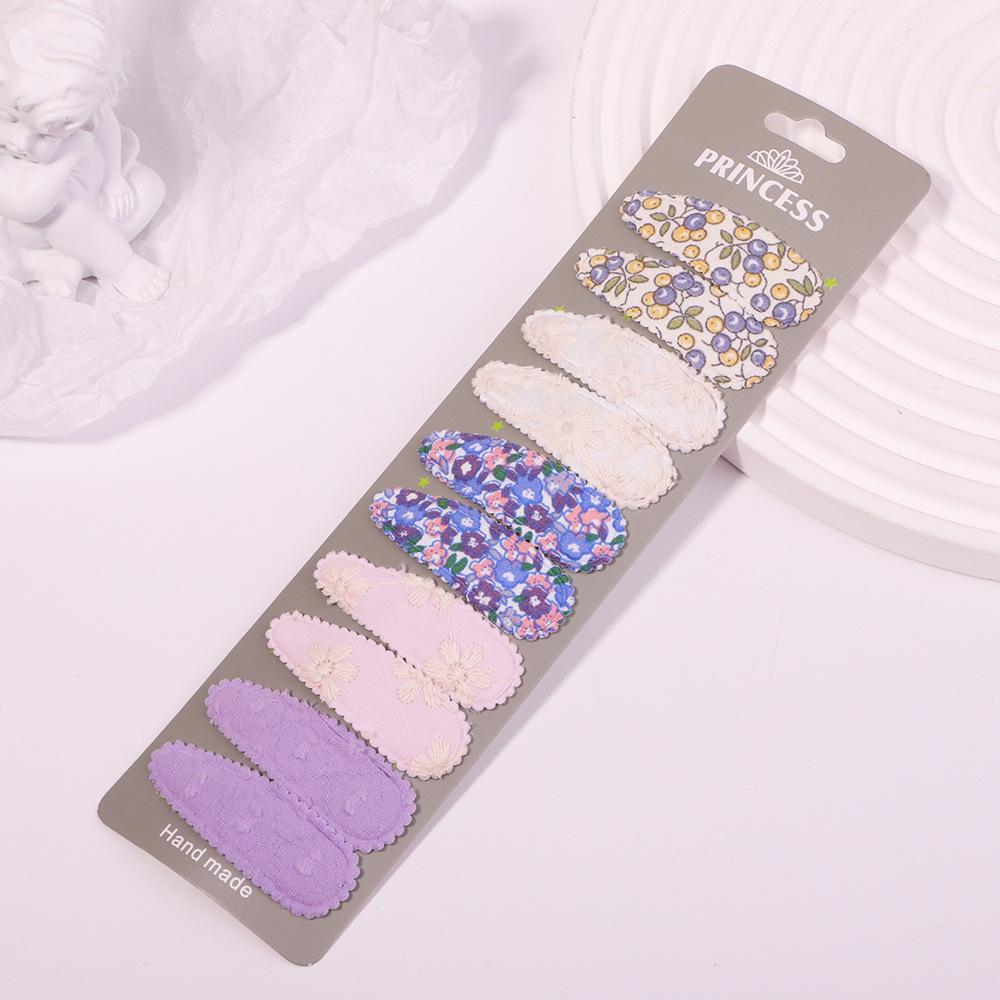 Variety Printing Bb Clip Set Small Fresh Embroidery Edge Clip Macaron Fabric Hair Accessories 2760
