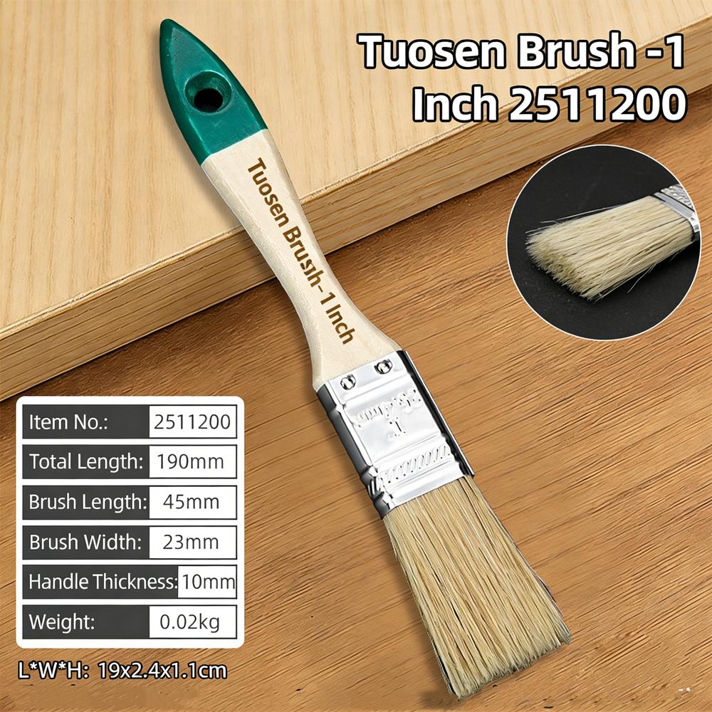 

TUOSEN Industrial Hog Bristle Brush – Wood Handle, Shed-Resistant, Multi-Size Soft/Hard Bristle for Painting,Cleaning,Grilling