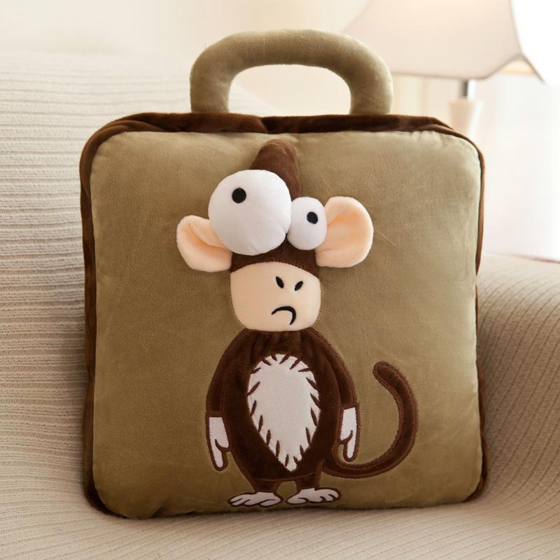 Dual-Use Cute Cartoon Pillow Blanket: Car & Office Nap Cushion