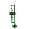 Green Trumpet Set Bb Key 3 Tone Music Trumpet Blowing Instrument for Beginner Performance Band