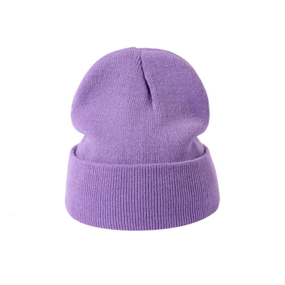 Keep Warm Skullcap Candy Colored Knitted Hat Simple Beanies Cap  for Autumn Winter