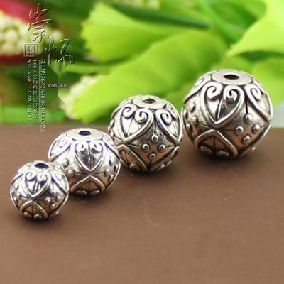 Argento Tibetano Fai da Te Gioielli Perline Rotonde e Distanziatori - Cardamomo Stile Antico