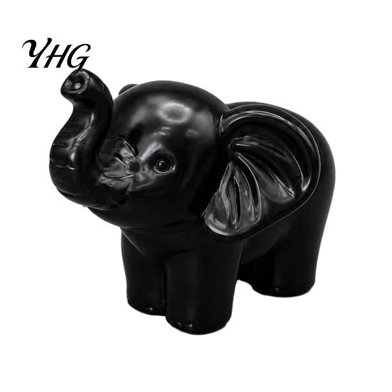 Luck Symbols for Good Fortune Mini Resin Elephant Figurine, Statue Tabletop Decor, Minimalist Room Decor Accessories Small Ornament Home Office Shelf,