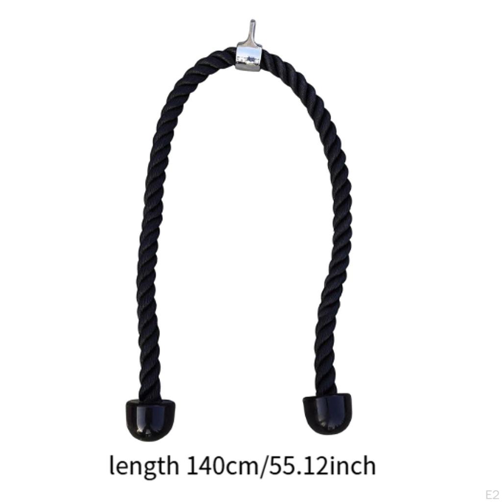 Tricep Rope 55 Inch Nonslip Handle Nylon Pull Down Cable Machine Attachment for Body