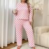 Autumn and Winter Hot-selling Loungewear Suit Polka Dot Printing Full Bottom Loose Can Be Worn Outside Pajamas