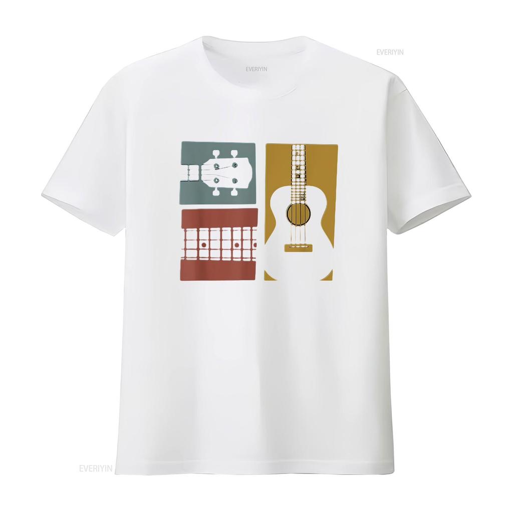 Mens Vintage Ukulele Guitar T Shirt Uke Player Musician s White 2X Large vintage Washed streetwear Top For Everyday Wear Casual