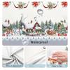 Christmas Poinsettia Santa Claus Waterproof Tablecloth Table Decor Winter Xmas Kitchen Dining Tablecloth Christmas Decorations