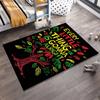 Reggae-Inspired Tree Carpet with Positive Quote in Rasta Colors Suitable for use as an anti-slip for living room bedroom sofas