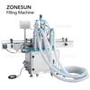 ZONESUN ZS-SV4HS Liquid Filling Machine Automatic High Accuracy 4 Heads Servo Piston Pump Filler Beverage Cosmetic Milk Water