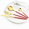 1pcs Dinnerware Mirror Stainless Steel Cutlery Set Red Gold Flatware Set Dessert Knife Spoons Forks Silverware Kitchen Tableware Set
