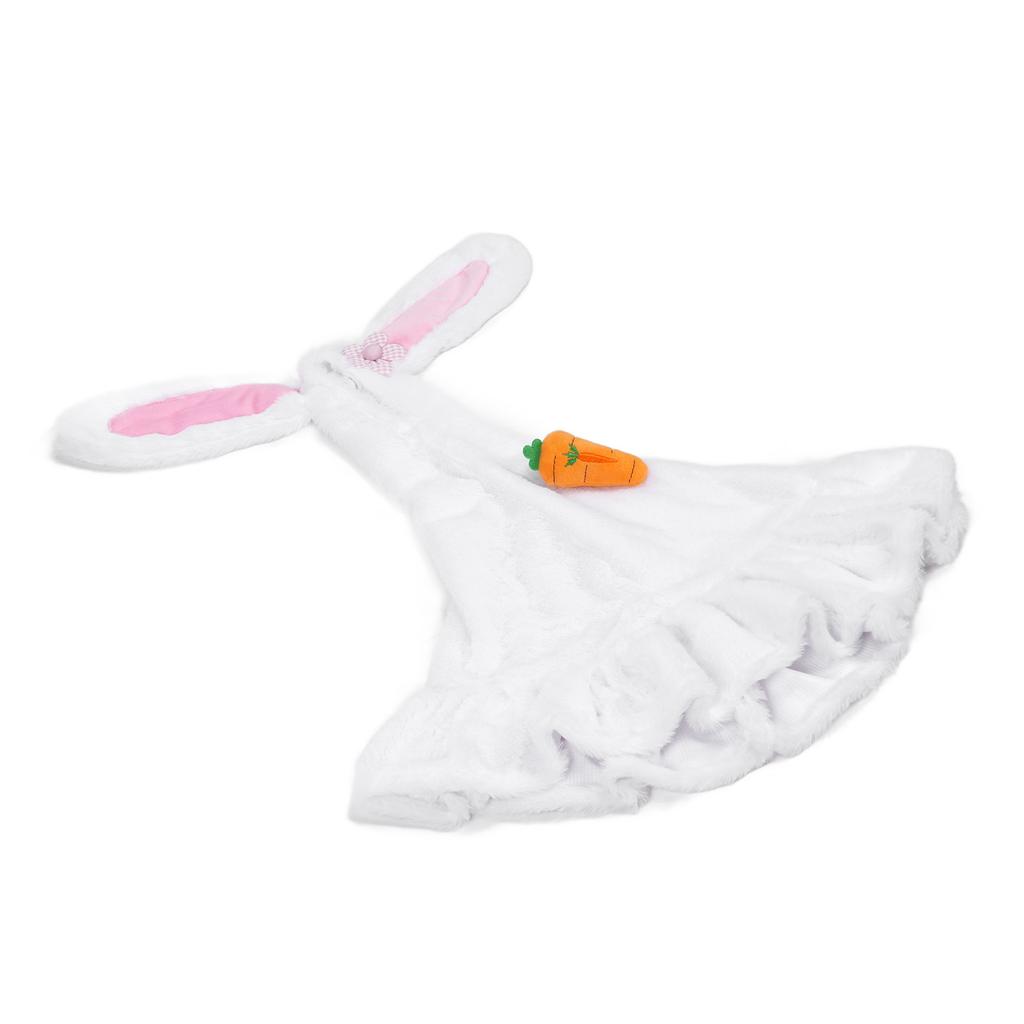 Lawn Goose Clothing Plush Cute Long Ear Easter Bunny Outfit for Goose White Rosy