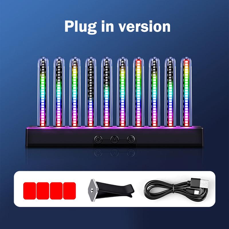 Car RGB Pickup Light Dynamic Gradient Sound Control Light Universal Air Vent Dashboard Car Interior Ornament Auto Interior Light