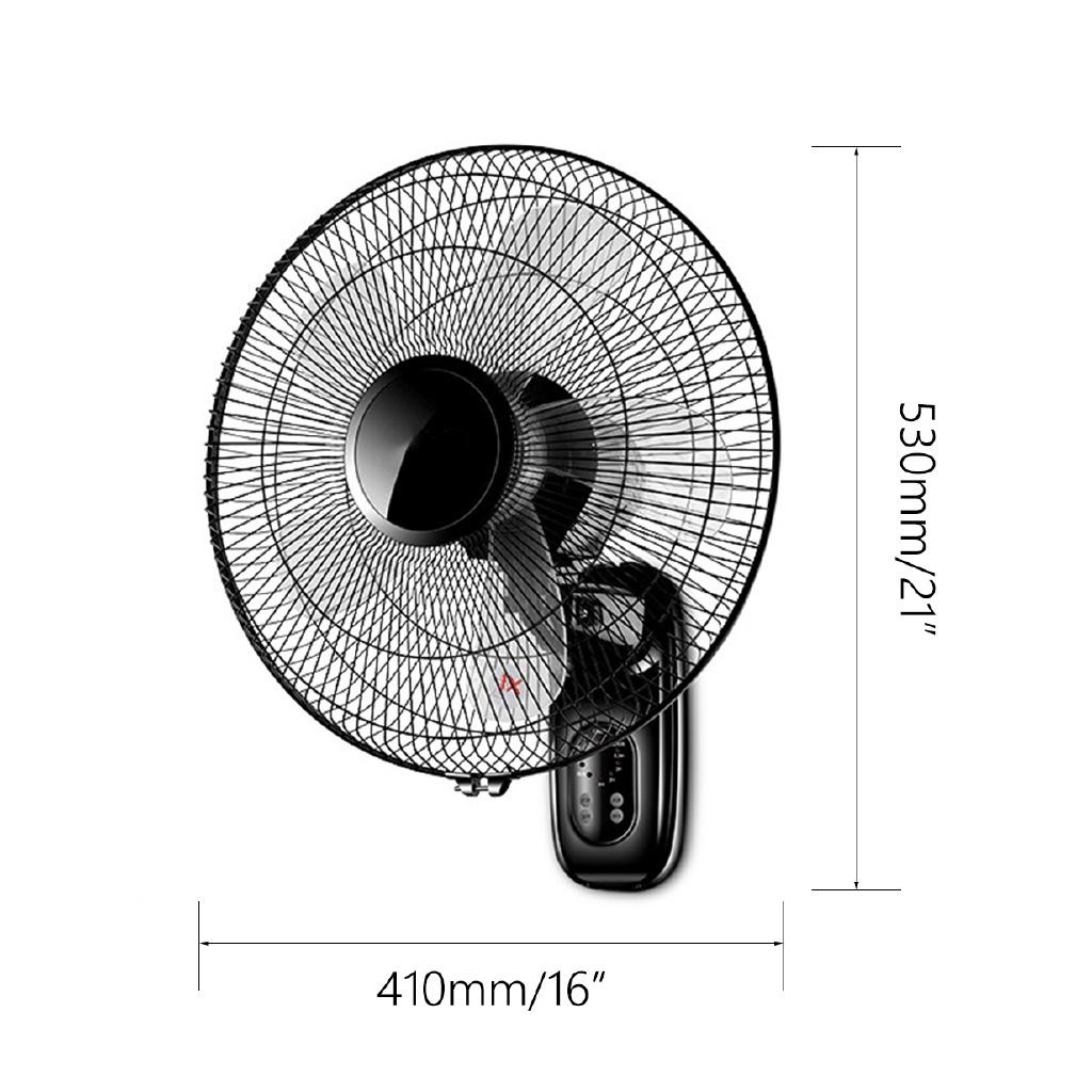 Ventilador Elétrico de 5 Pás Resfriador de Ar Ventiladores Multifuncionais Ventilador Elétrico Doméstico 16 polegadas Pendurar na Parede Montado na Parede Preto
