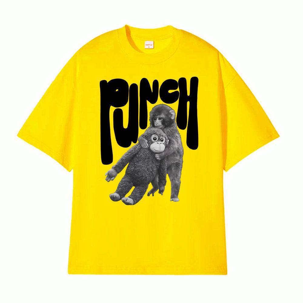 Punch The Monkey Vintage Style Graphic Tshirt Mens Clothing Summer Vintage Fashion T Shirt Tops 100 Cotton Oversized Tshirts